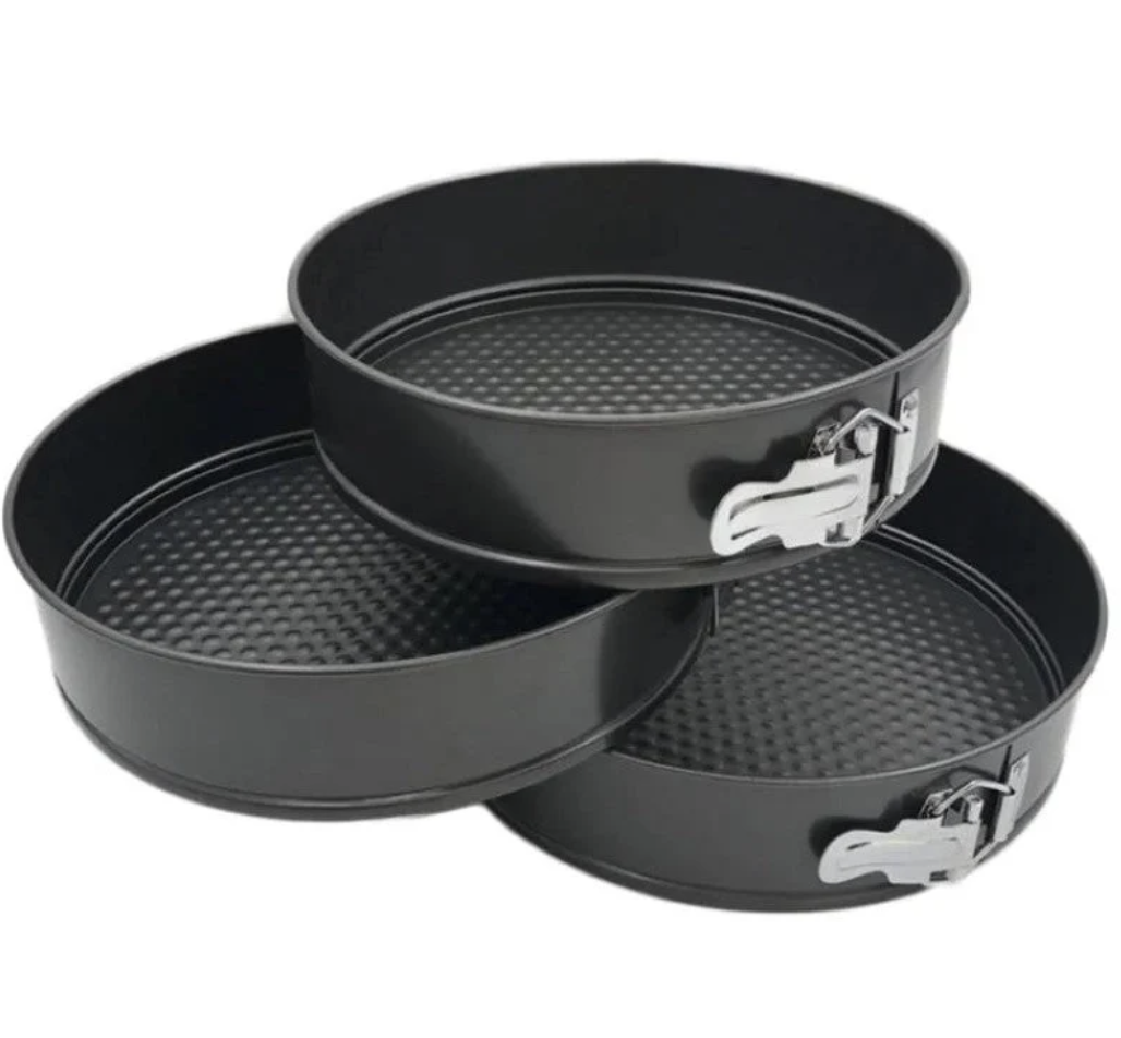 Set 3 Forme Rotunde pentru Tort cu Fund Detasabil 18 / 20 / 22 cm